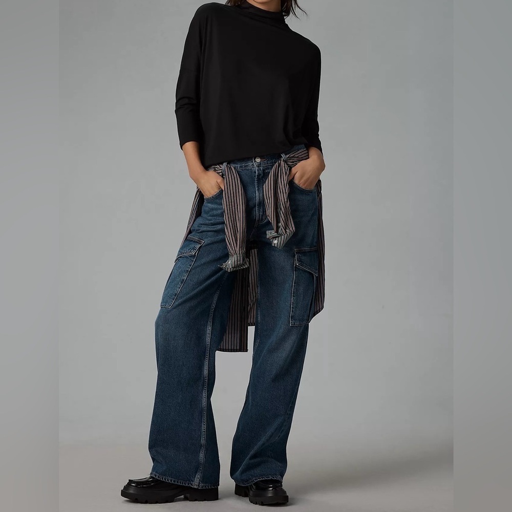 Mod ref dolman flowy side slit turtleneck small boho chic relaxed comfy scandi